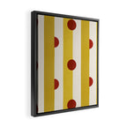 Yellow Stripes and Red Dots Pattern with Texture Framed Canvas Print Gallery Image 2