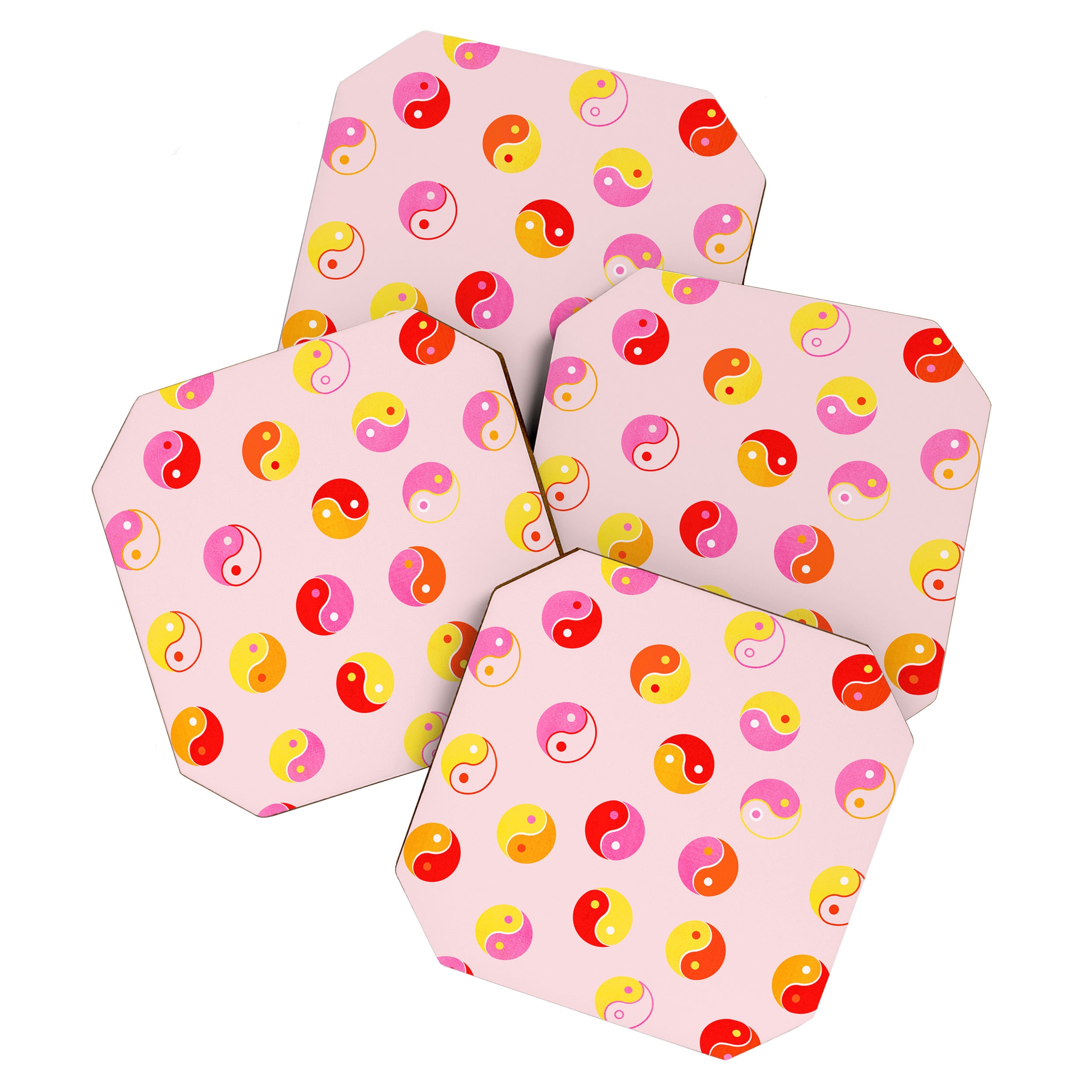 Ying Yang Bright Pattern Coaster Gallery Image 1