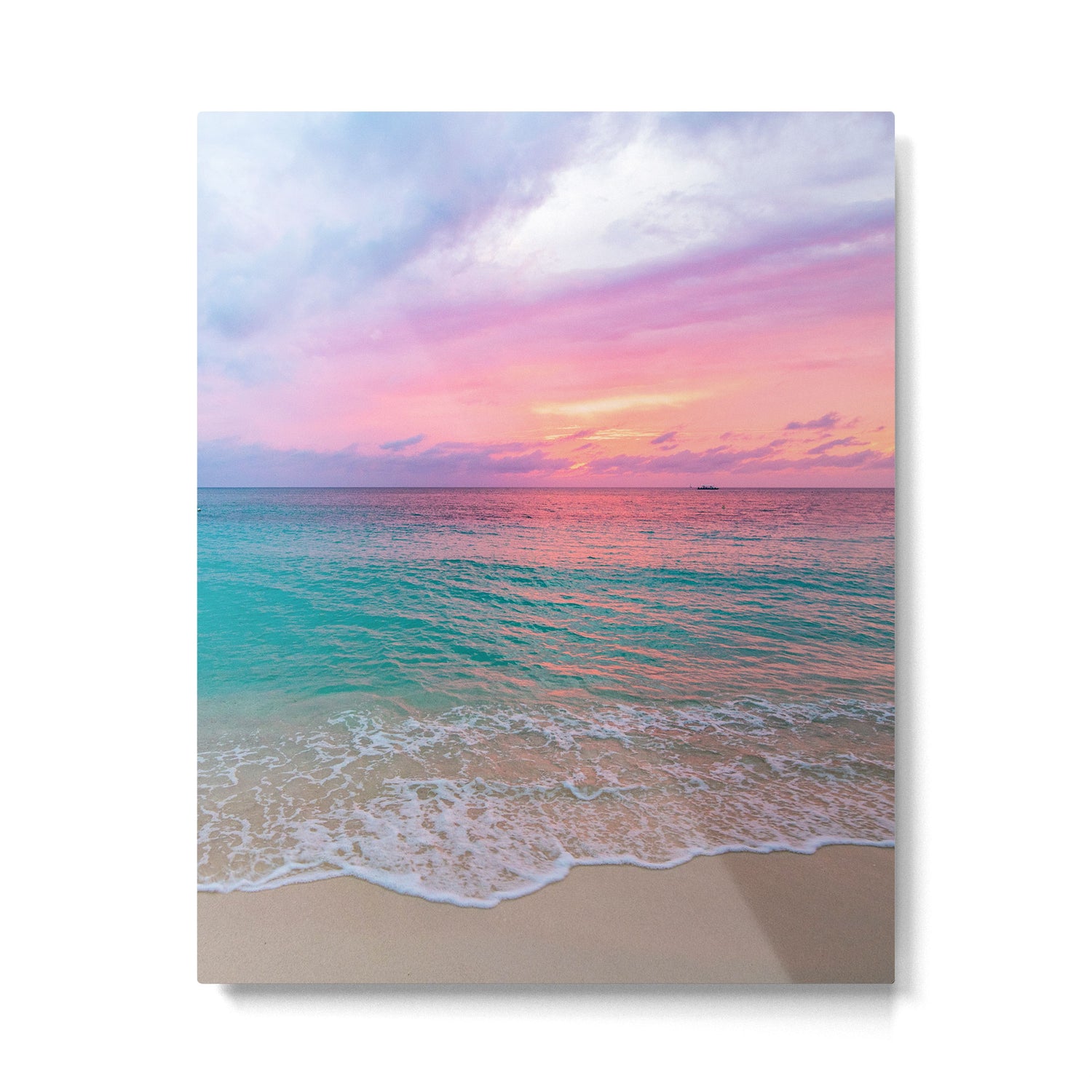 Aerial Photography Beautiful: Turquoise Sunset Relaxing, Peaceful, Coastal Seashore Metal Print Gallery Image 6
