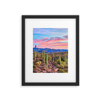 Arizona South West Sunset Cactus Desert Landscape Framed Art Print Gallery Image 6
