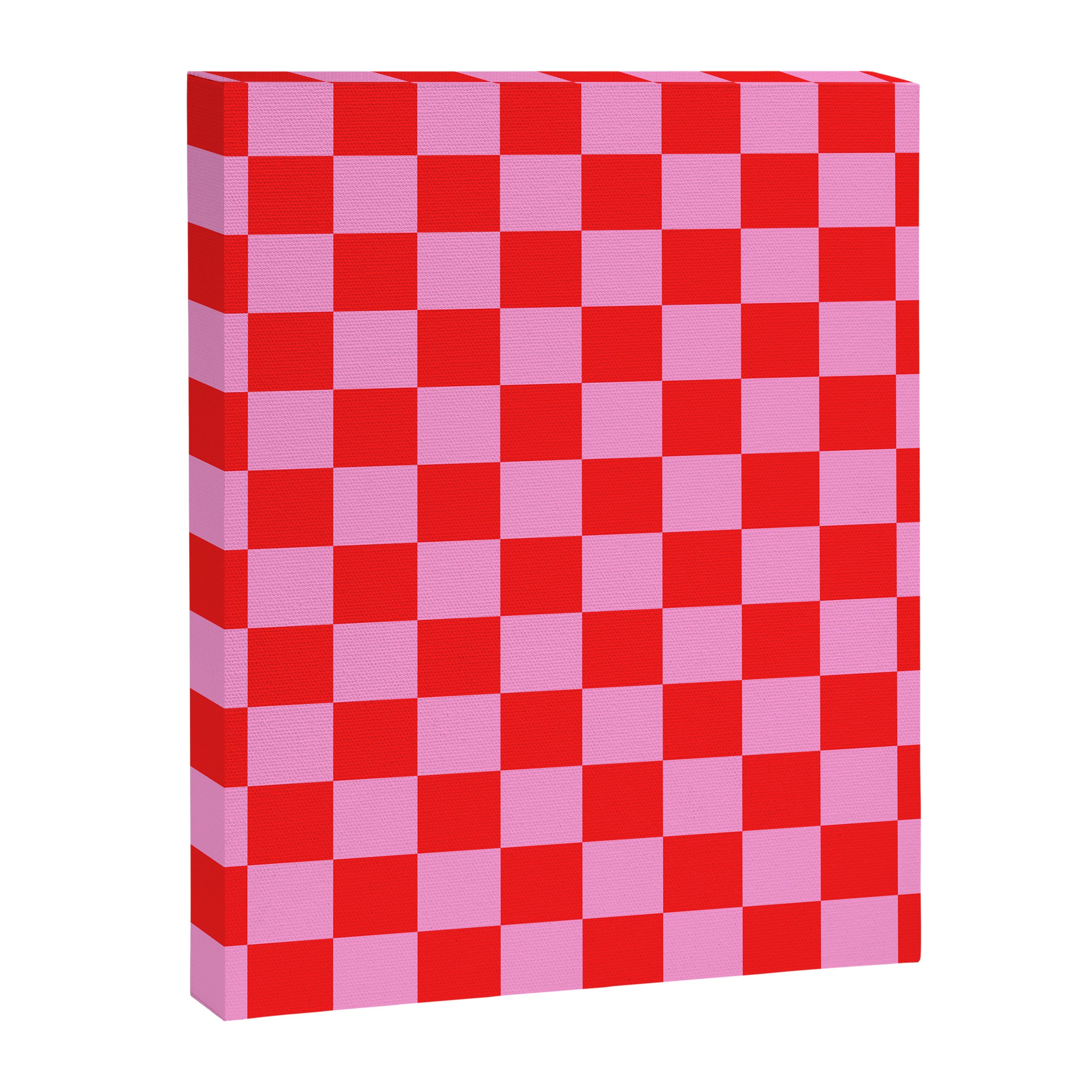 Pink Checkered And Red Bright Modern Shape Geometric Pattern Canvas Print Gallery Image 8