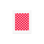 Pink Checkered And Red Bright Modern Shape Geometric Pattern Art Print Gallery Image 1