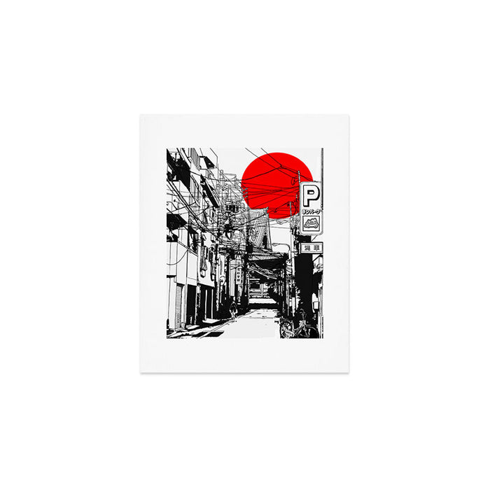 Tokyo street sunrise Art Print Gallery Image 1