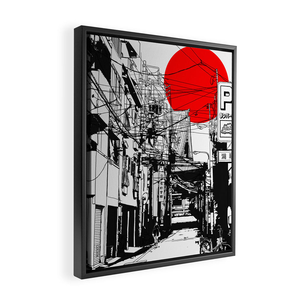 Tokyo street sunrise Framed Canvas Print Gallery Image 2