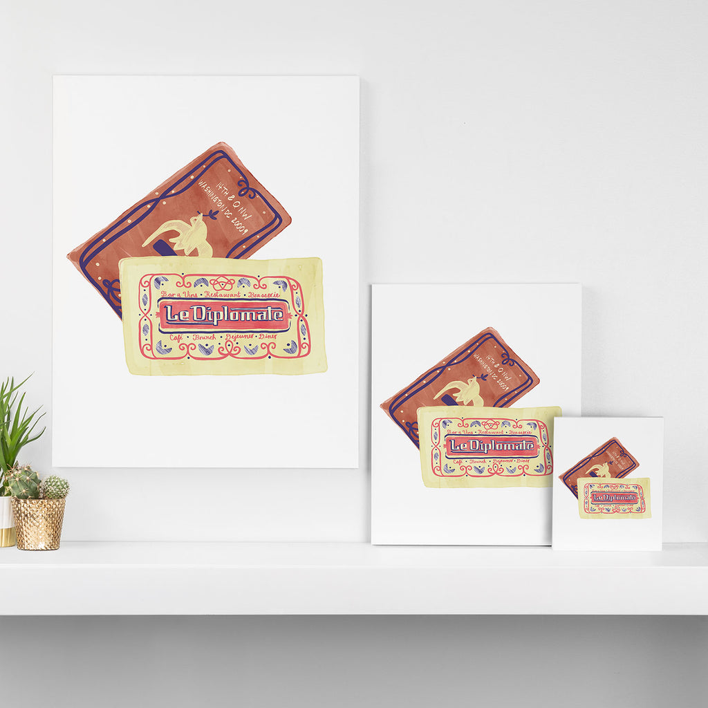 le dip washington dc matchbook print Canvas Print Gallery Image 3