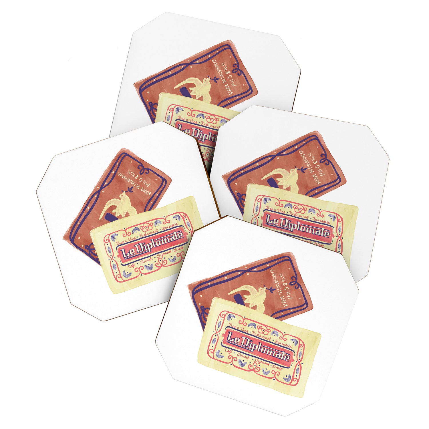 le dip washington dc matchbook print Coaster Gallery Image 1