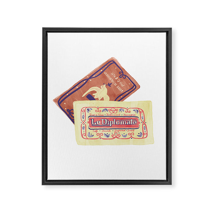 le dip washington dc matchbook print Framed Canvas Print Gallery Image 1