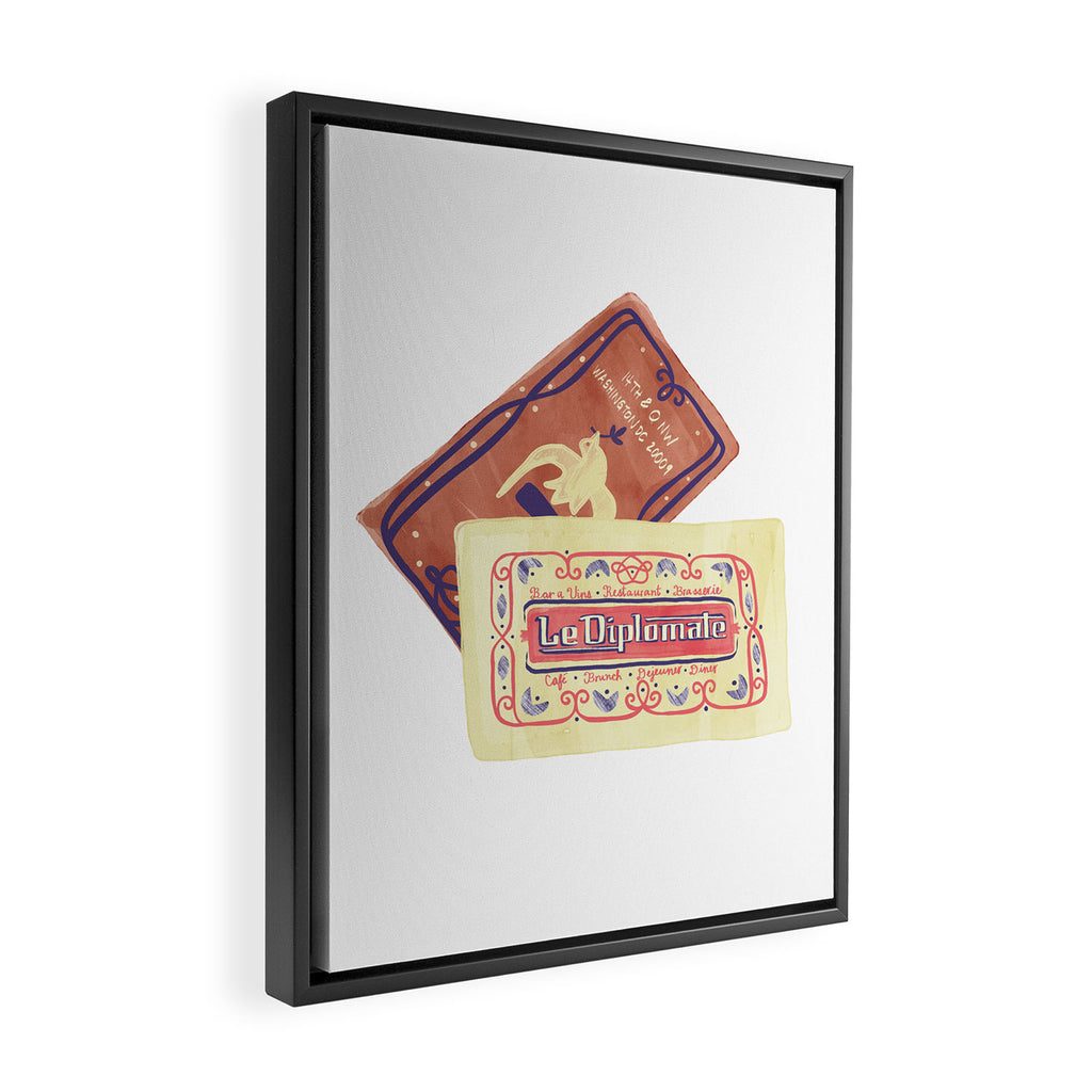 le dip washington dc matchbook print Framed Canvas Print Gallery Image 2