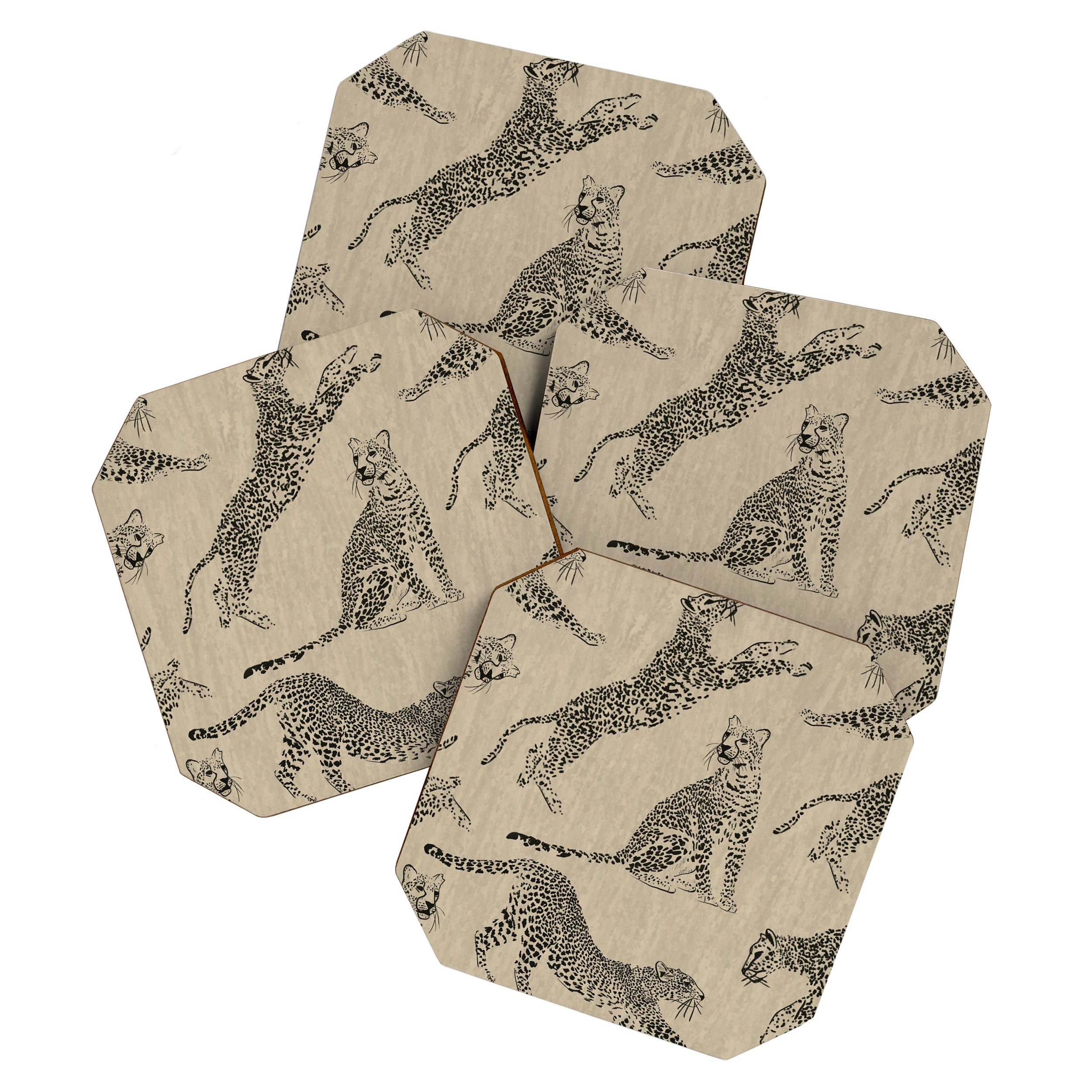 tan leopard pattern Coaster Gallery Image 1