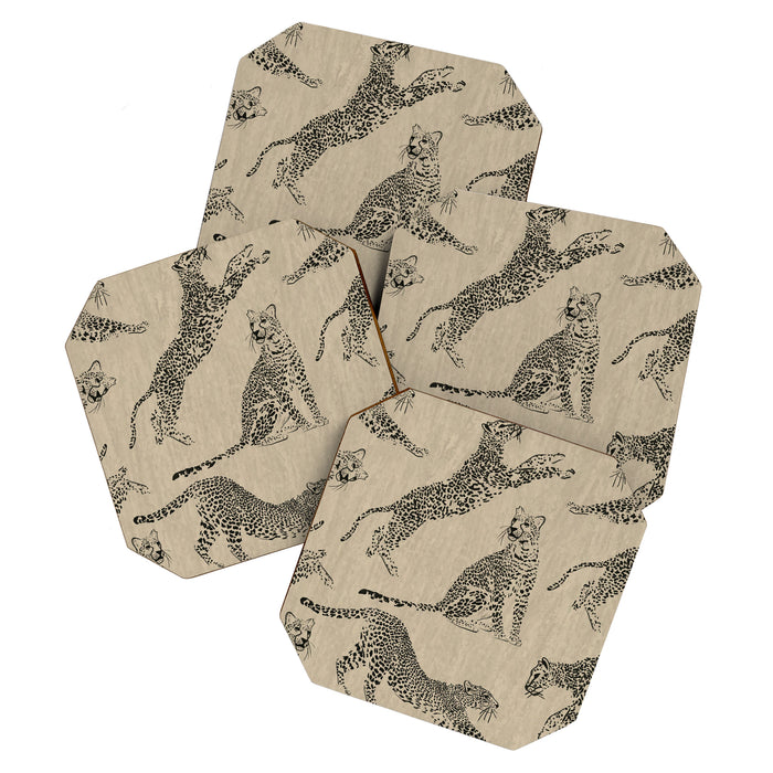 tan leopard pattern Coaster Gallery Image 1