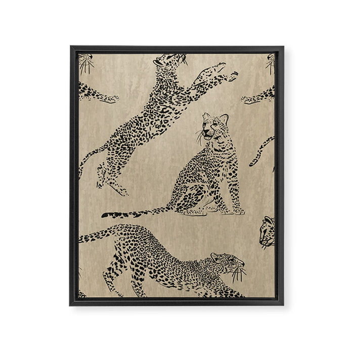 tan leopard pattern Framed Canvas Print Gallery Image 1