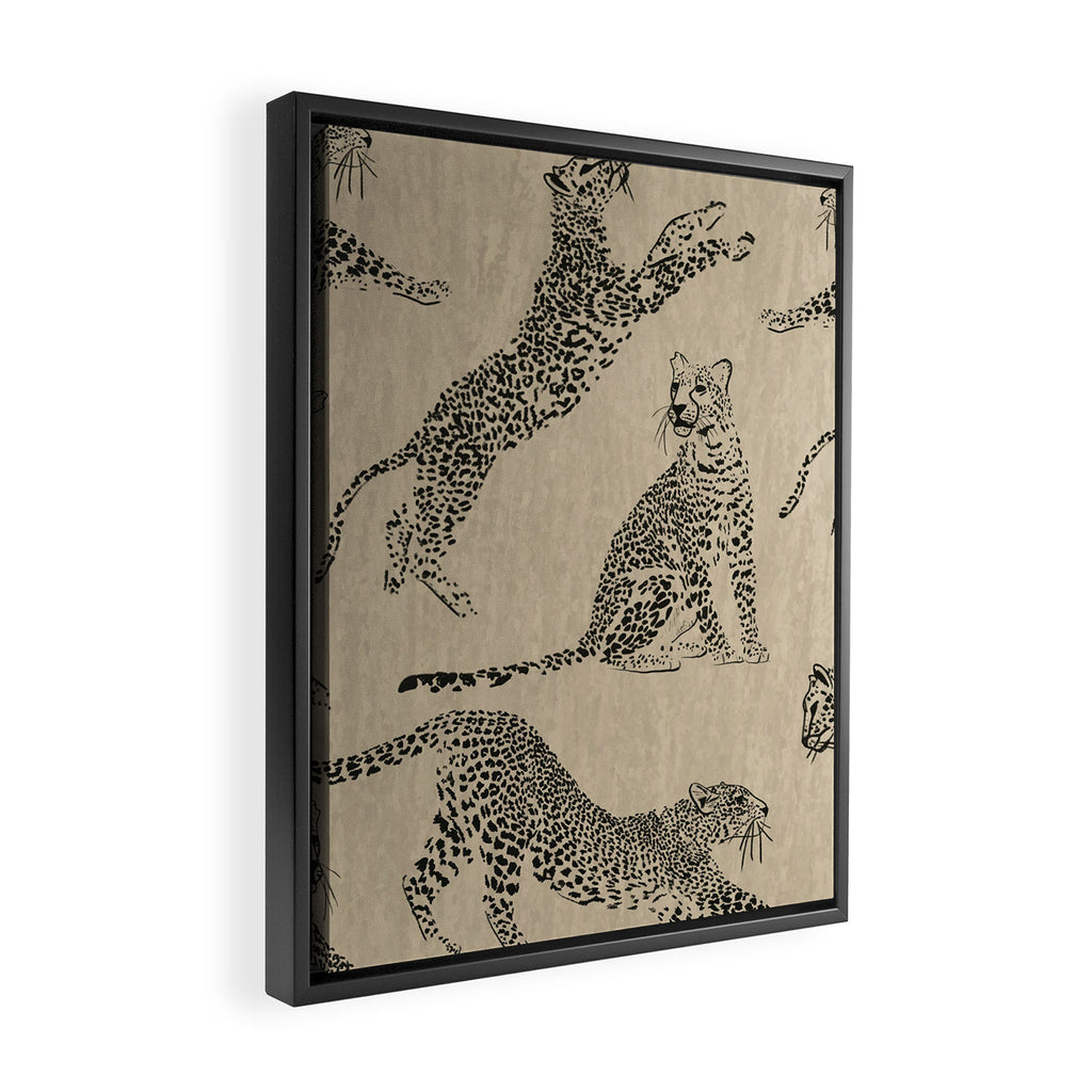 tan leopard pattern Framed Canvas Print Gallery Image 2