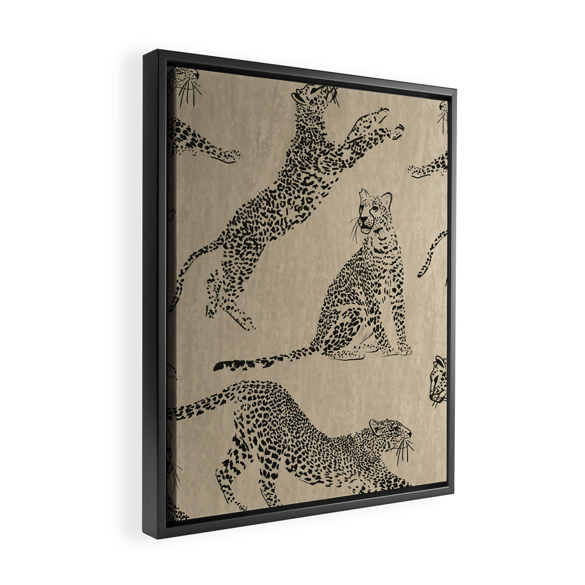 tan leopard pattern Framed Canvas Print Gallery Image 2