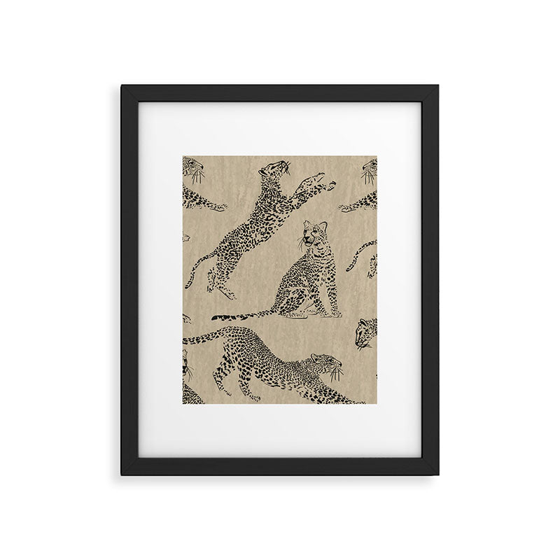 tan leopard pattern Framed Art Print Gallery Image 6