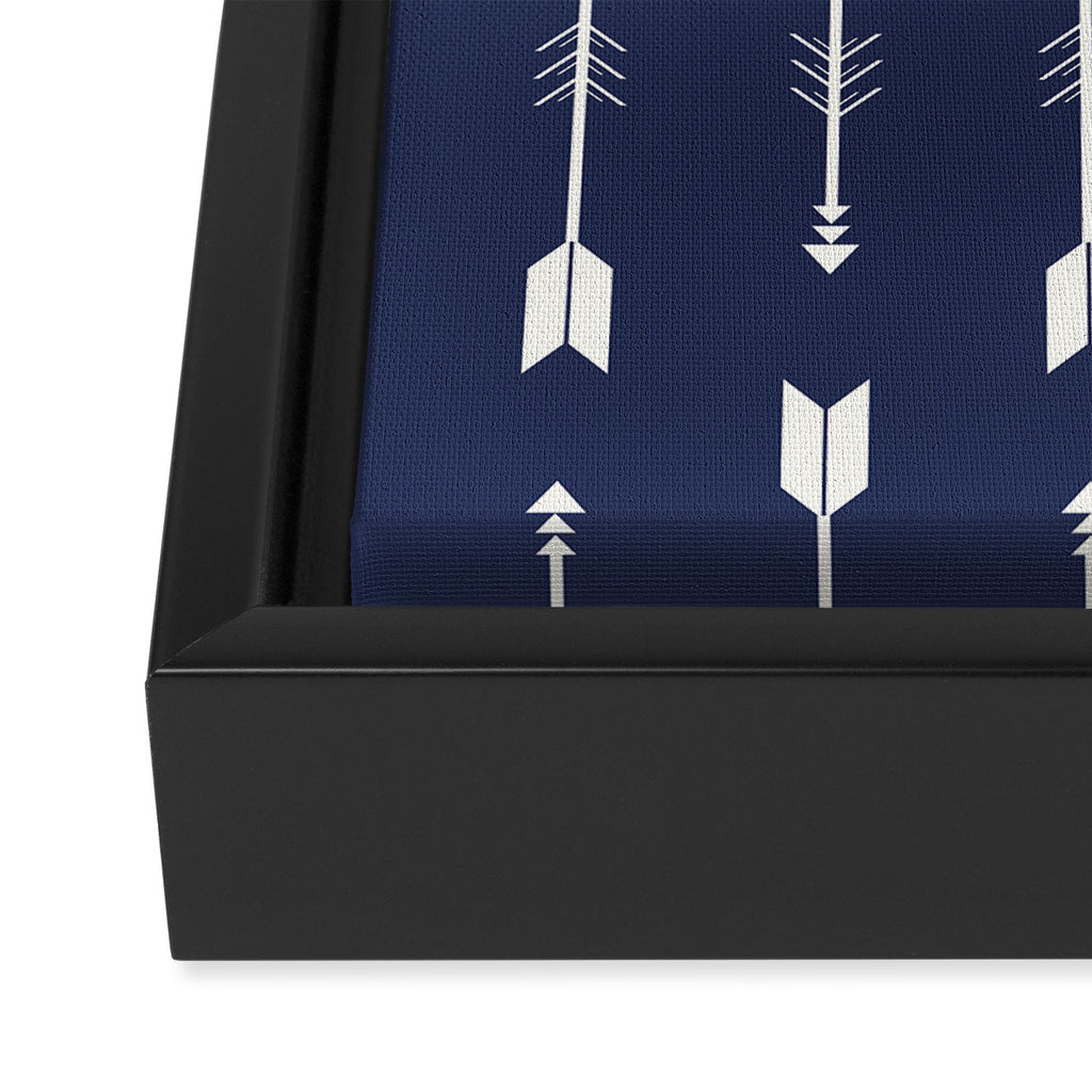 Blue Arrow Pattern  Framed Canvas Print Gallery Image 3