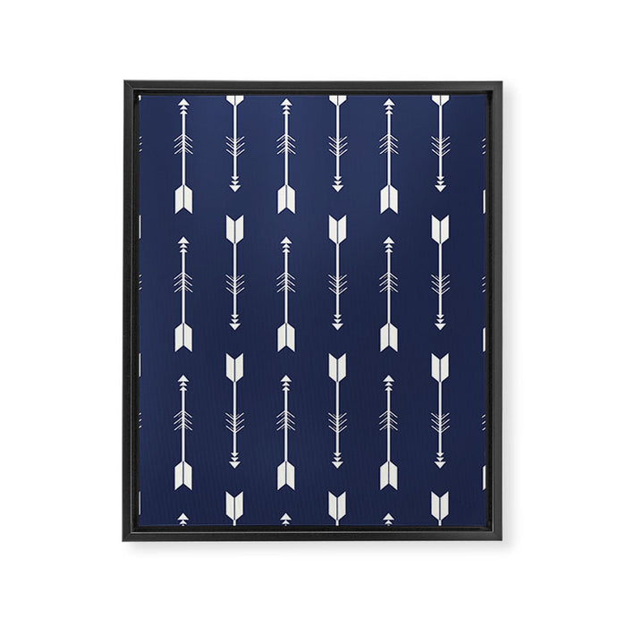 Blue Arrow Pattern  Framed Canvas Print Gallery Image 1