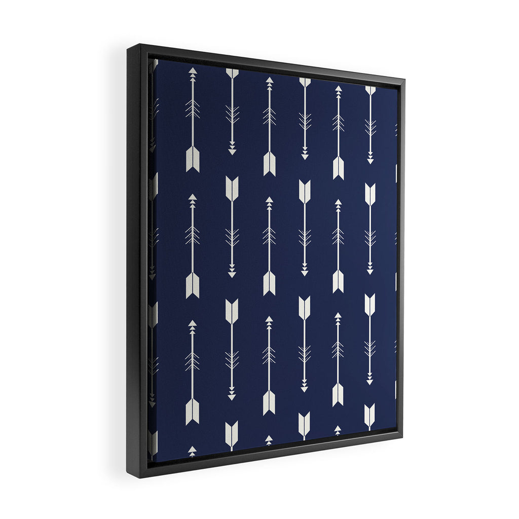 Blue Arrow Pattern  Framed Canvas Print Gallery Image 2