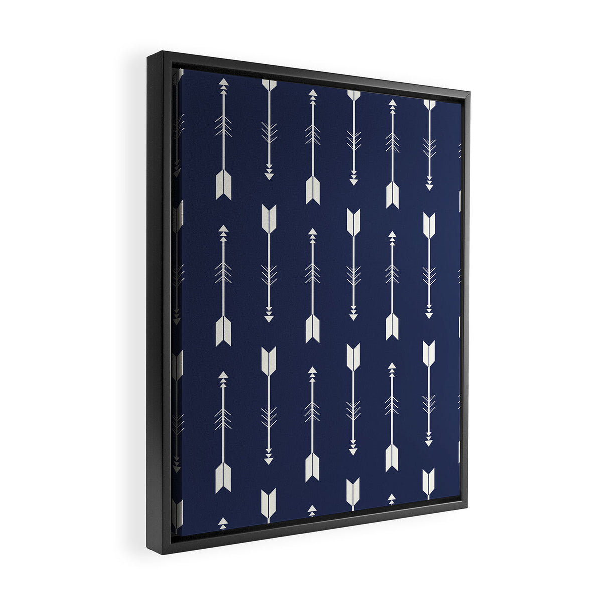 Blue Arrow Pattern  Framed Canvas Print Gallery Image 2