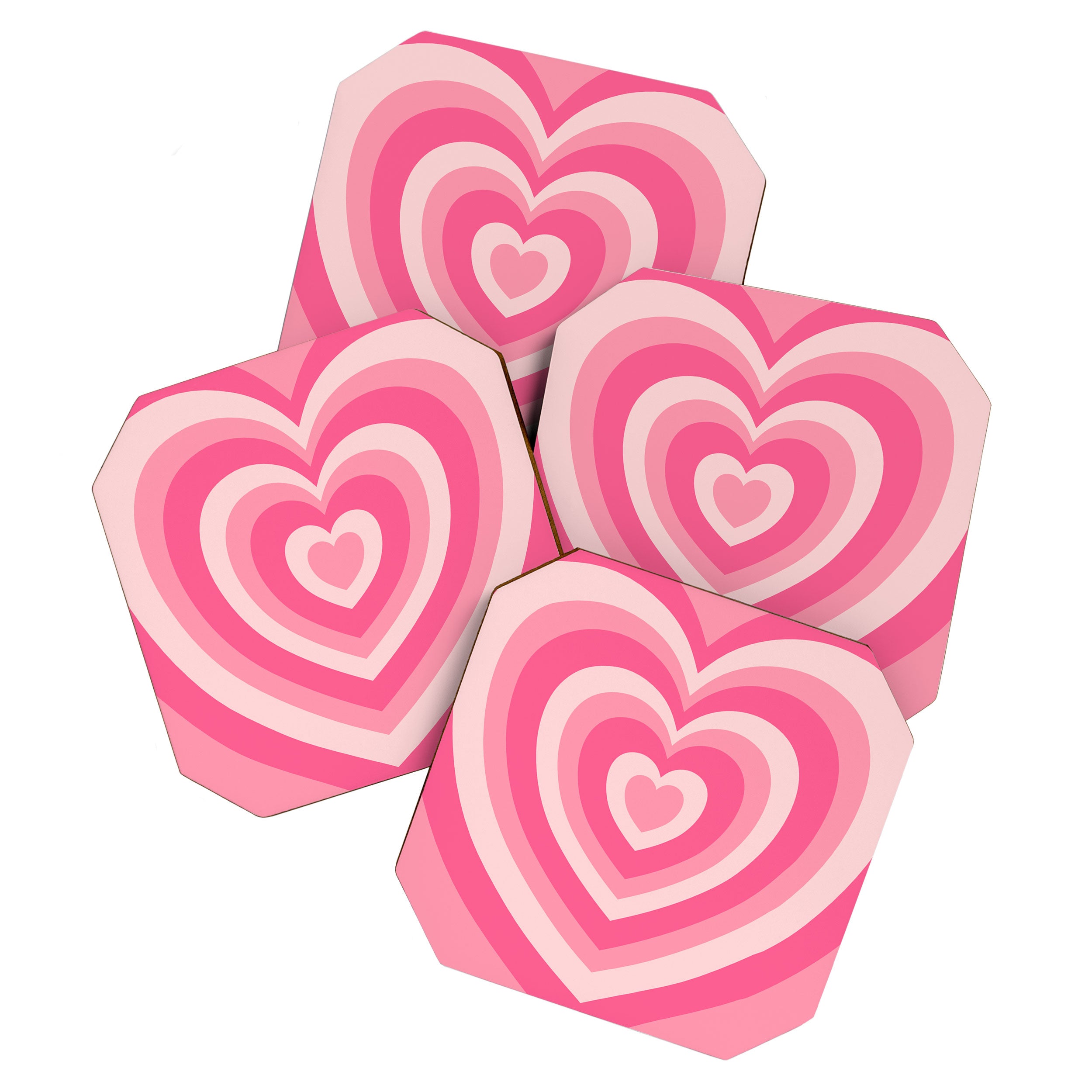 Hypnotic Pink Hearts Coaster Gallery Image 1