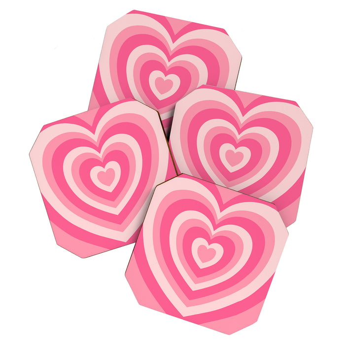Hypnotic Pink Hearts Coaster Gallery Image 1