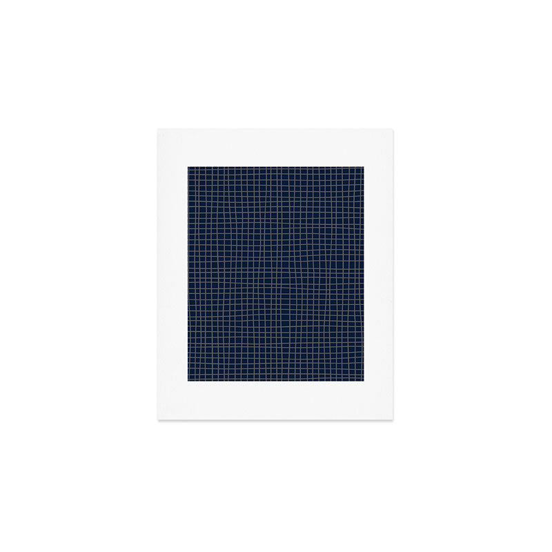 Navy Blue Grid  Art Print Gallery Image 1