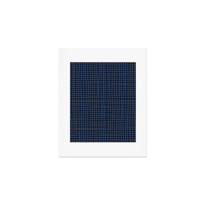 Navy Blue Grid  Art Print Gallery Image 1
