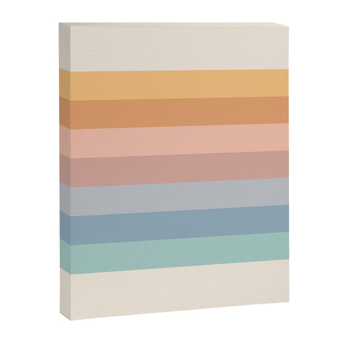 Pastel Retro Rainbow Stripes  Canvas Print Gallery Image 1