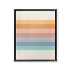 Pastel Retro Rainbow Stripes  Framed Canvas Print Gallery Image 8