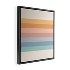 Pastel Retro Rainbow Stripes  Framed Canvas Print Gallery Image 2