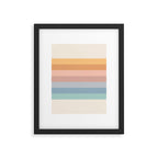 Pastel Retro Rainbow Stripes  Framed Art Print Gallery Image 6