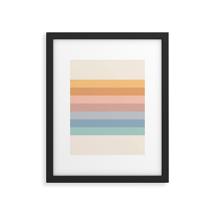 Pastel Retro Rainbow Stripes  Framed Art Print Gallery Image 1