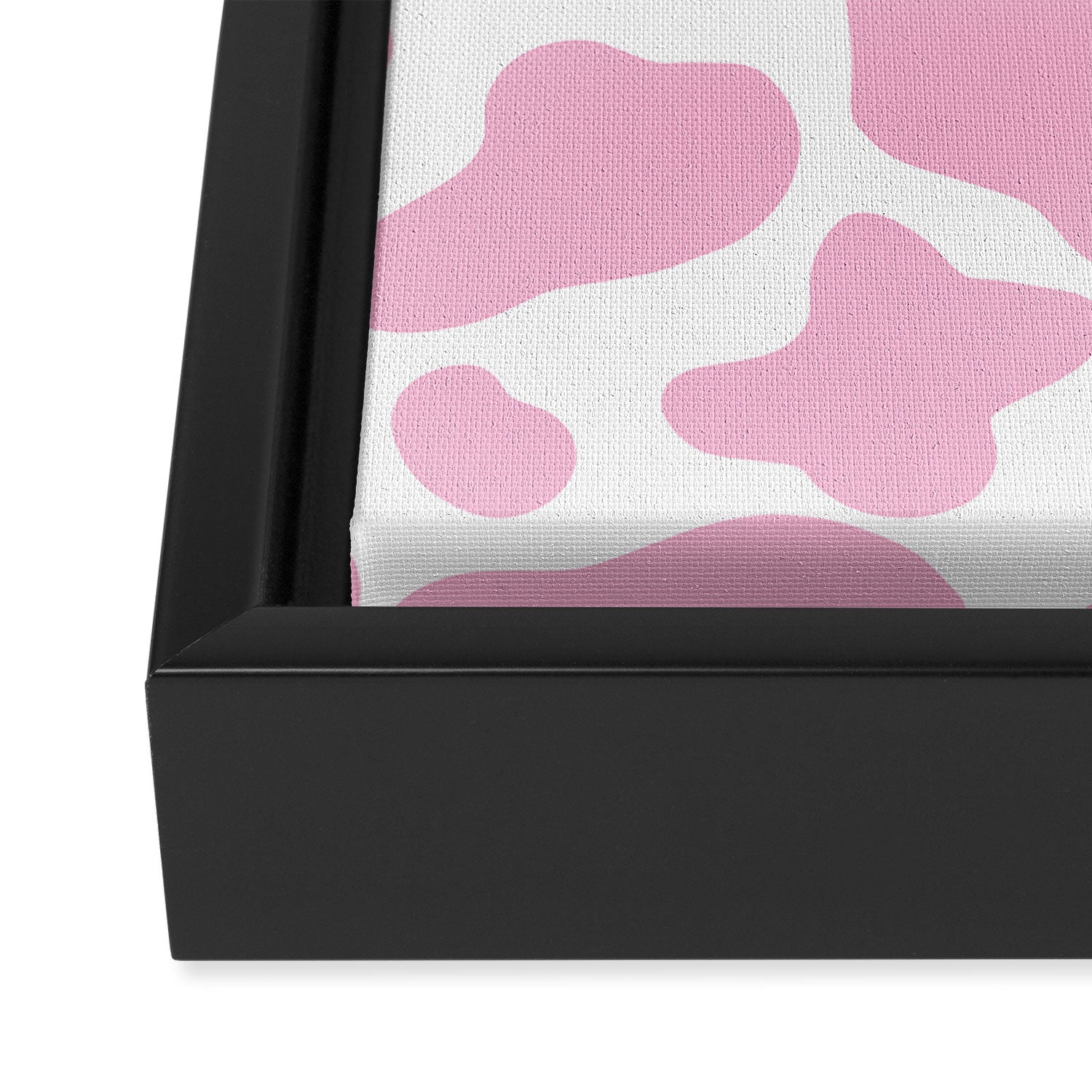 Pink Cow Print Framed Canvas Print Gallery Image 3