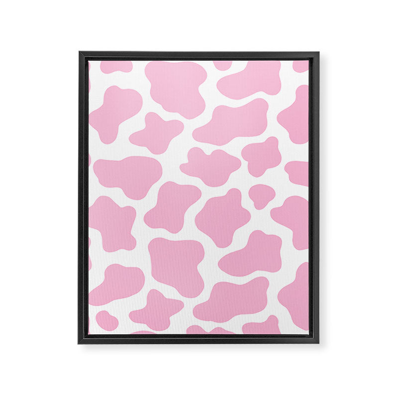 Pink Cow Print Framed Canvas Print Gallery Image 8