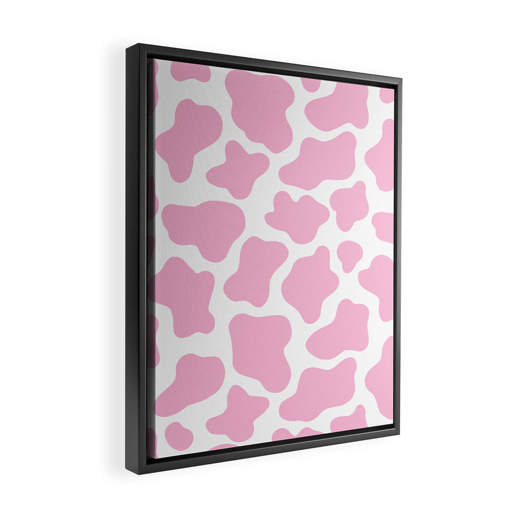 Pink Cow Print Framed Canvas Print Gallery Image 2