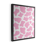 Pink Cow Print Framed Canvas Print Gallery Image 2