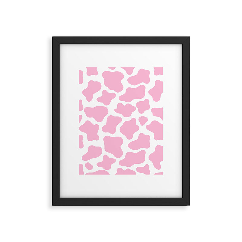 Pink Cow Print Framed Art Print Gallery Image 6
