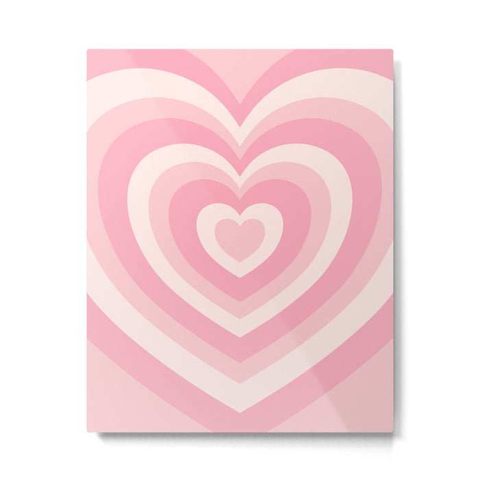 Pink Love Hearts  Metal Print Gallery Image 1