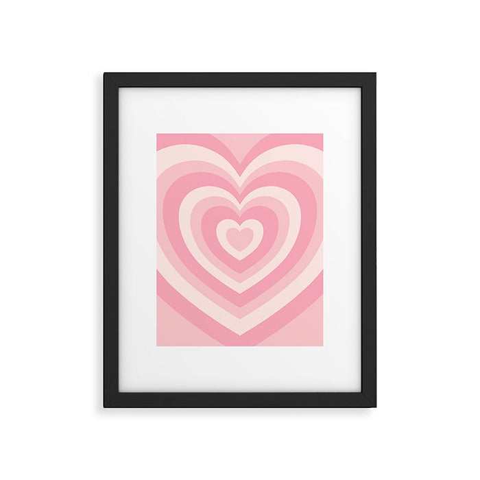 Pink Love Hearts  Framed Art Print Gallery Image 1