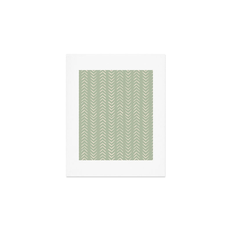 Sage Green Arrow Mudcloth  Art Print Gallery Image 1