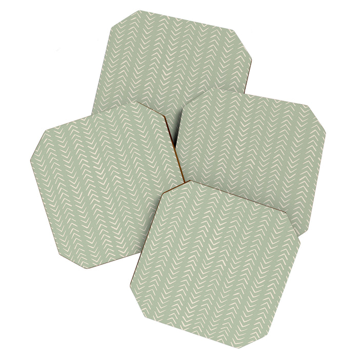 Sage Green Arrow Mudcloth  Coaster Gallery Image 1