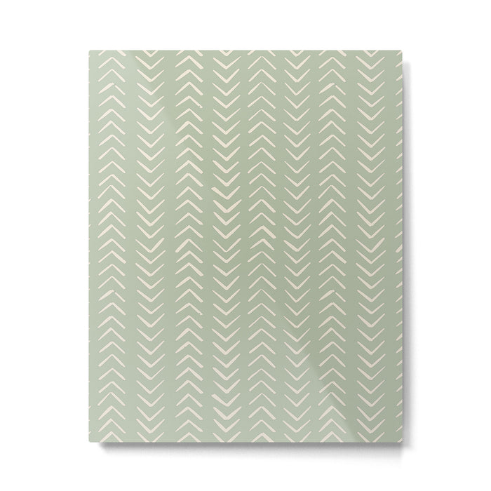 Sage Green Arrow Mudcloth  Metal Print Gallery Image 1