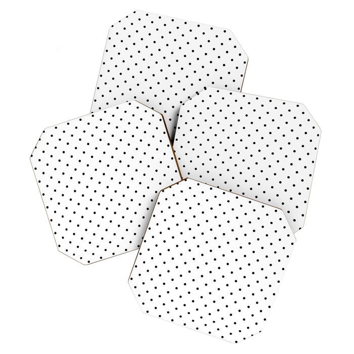 White & Black Polka Dots  Coaster Gallery Image 1