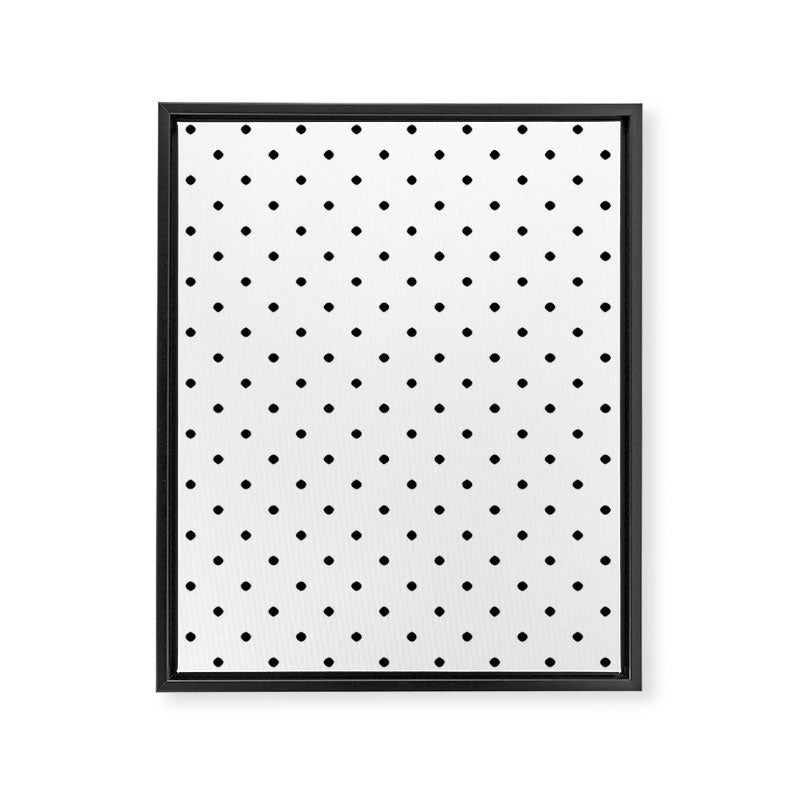 White & Black Polka Dots  Framed Canvas Print Gallery Image 8