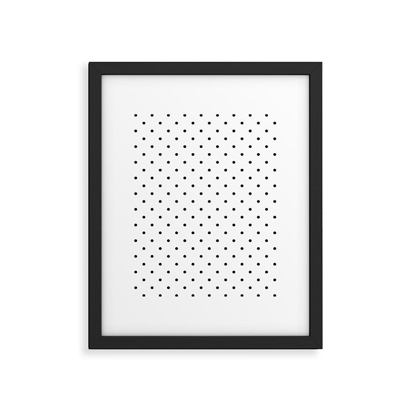 White & Black Polka Dots  Framed Art Print Gallery Image 6