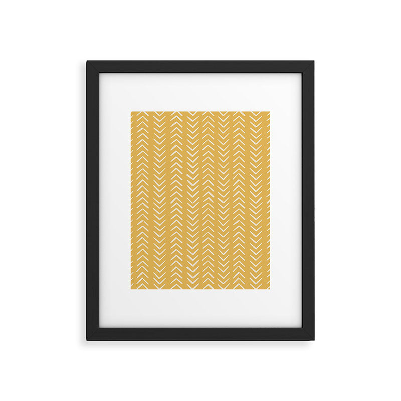 Yellow Arrow Mudcloth  Framed Art Print Gallery Image 6