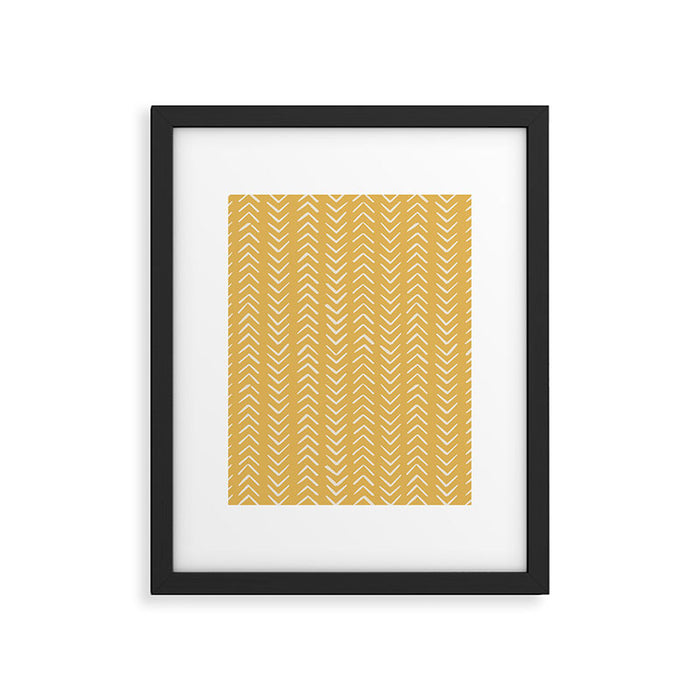 Yellow Arrow Mudcloth  Framed Art Print Gallery Image 1