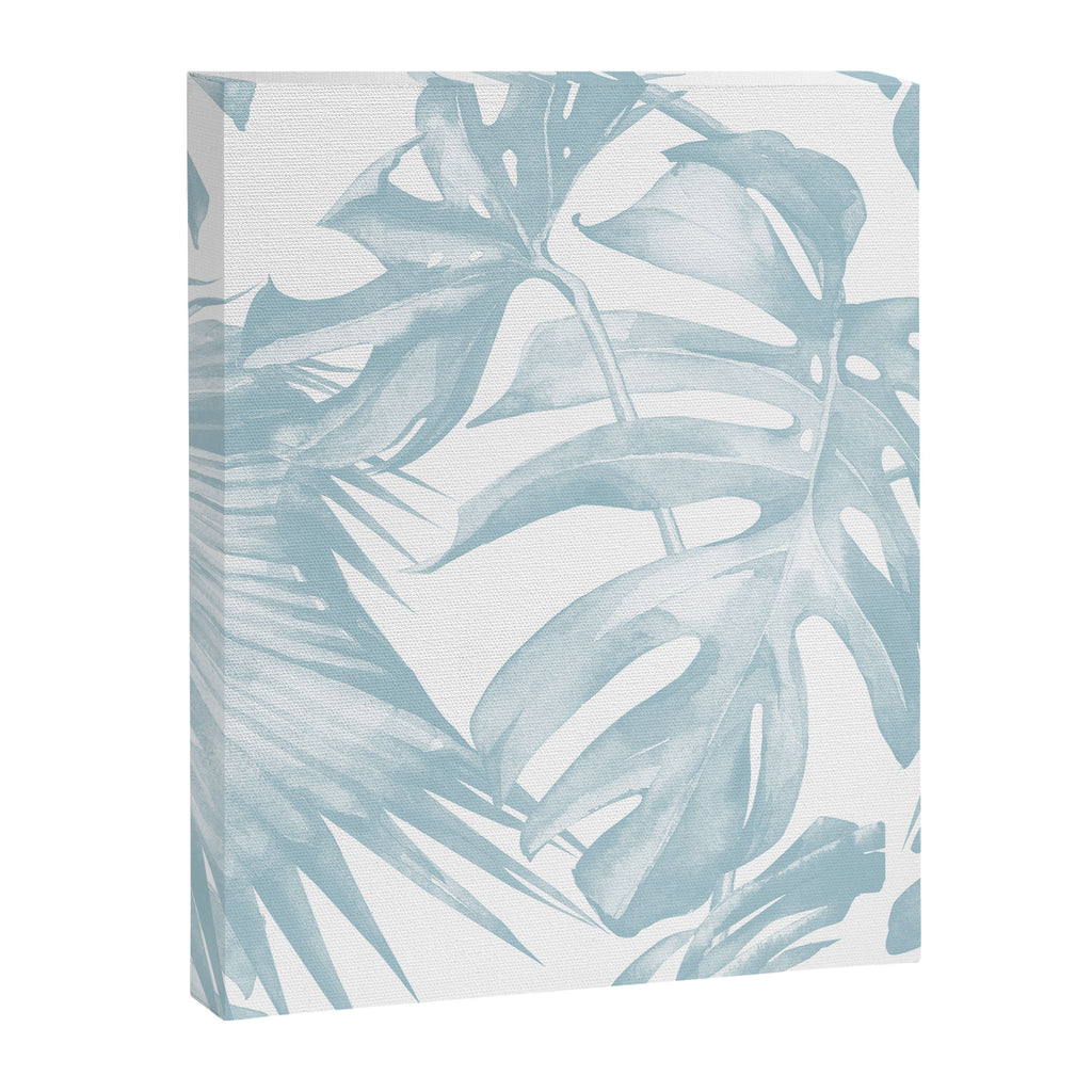 Blue Tropical Palm Leaves Print Canvas Print Gallery Image 8