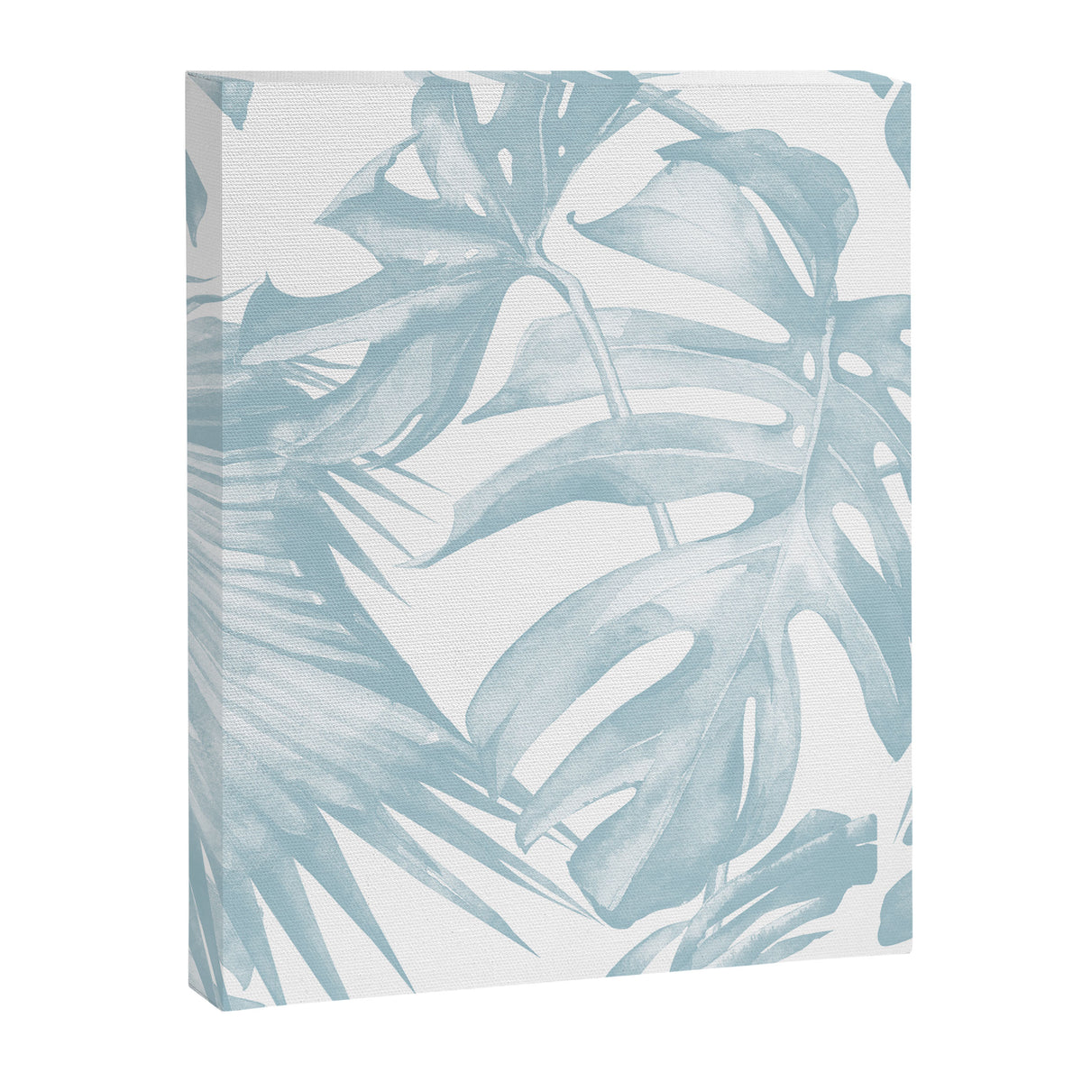 Blue Tropical Palm Leaves Print Canvas Print Gallery Image 8