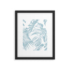 Blue Tropical Palm Leaves Print Framed Art Print Gallery Image 6