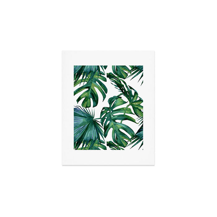 Classic Palm Leaves Tropical Jungle Green Art Print Gallery Image 1